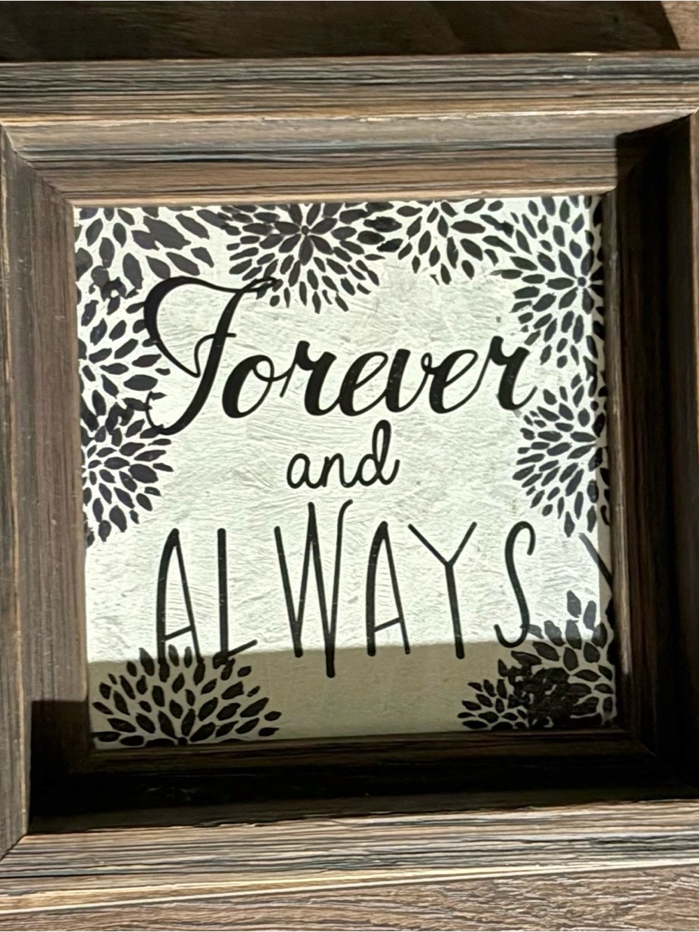 Forever and Always Framed Wall Art - Black on Cream